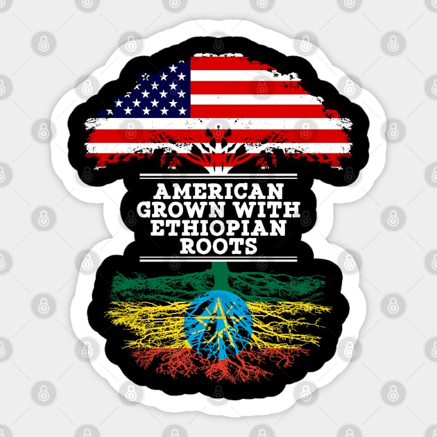 American Grown With Ethiopian Roots - Gift for Ethiopian From Ethiopia Sticker by Country Flags